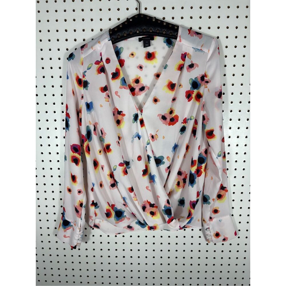 halogen poppy cross front blouse size XS